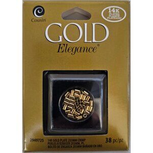 Gold Elegance 2mm by 3mm 14K Gold Crimp Beads---Cousin Corporation